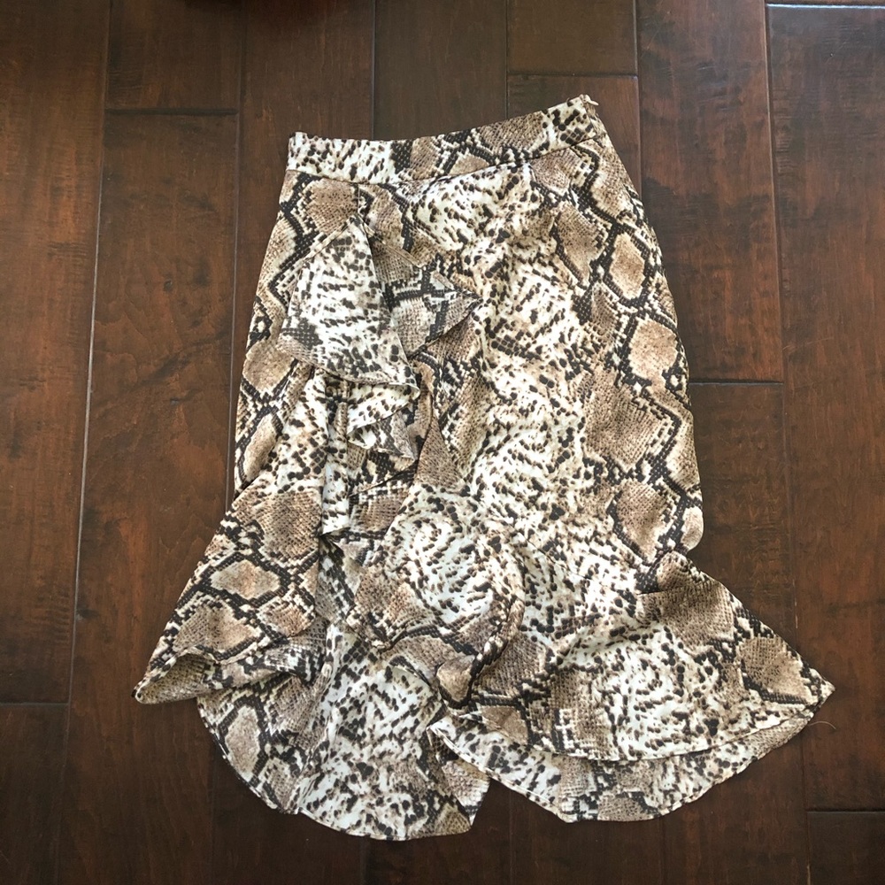 Nasty gal lengthy snakeskin skirt